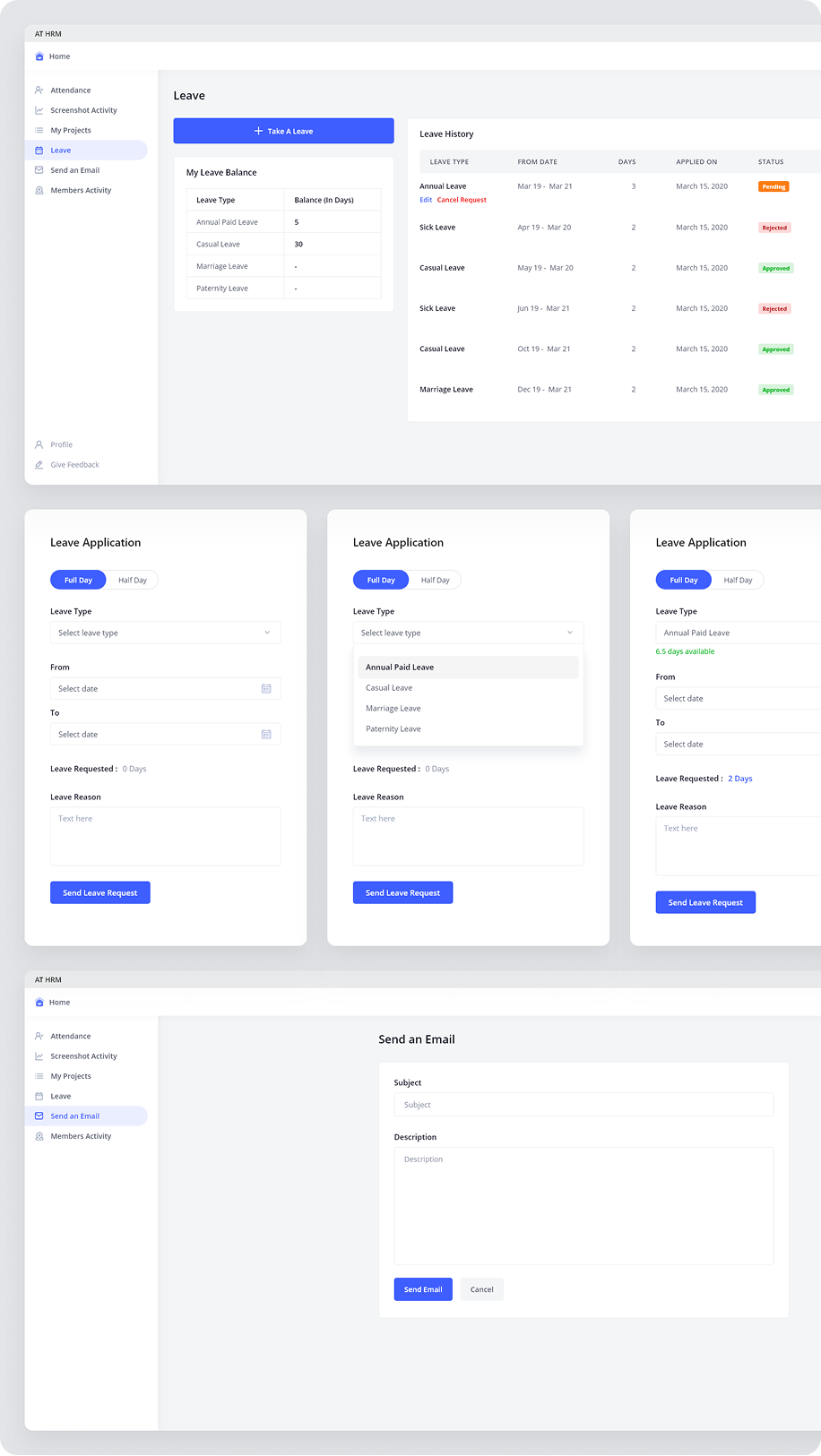 HRM General Member dashboard screenshot 4